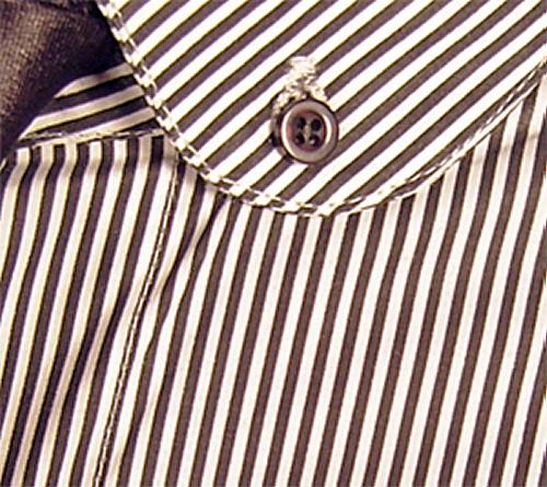 'Hemmingway' -Retro Sixties Round Collar Shirt (B)